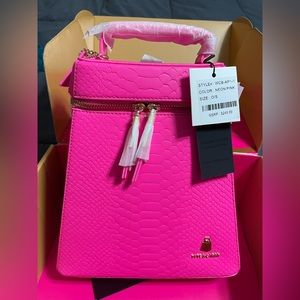 NWT Neon Pink Tote & Carry Cowbell Backpack